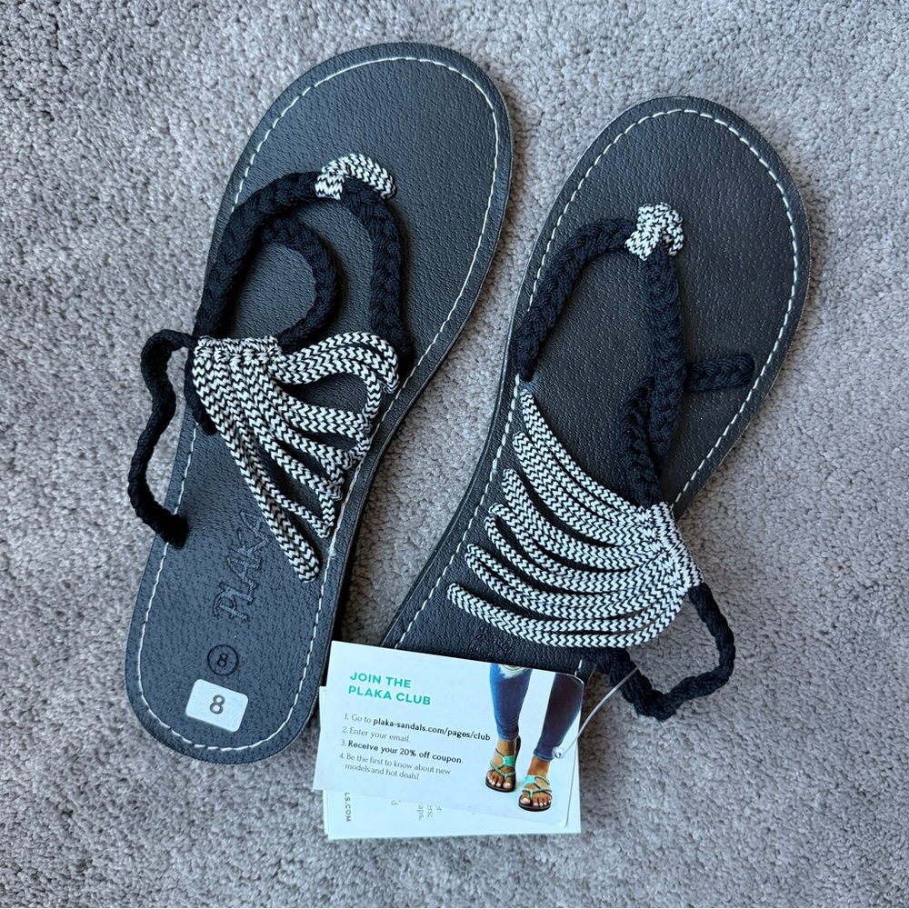 Black and White Sandals